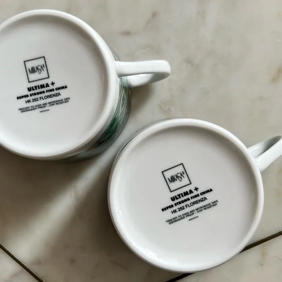 lMIKASA HK252 Florenza ULTIMA + Super STRONG Fine China COFFEE TEA Cups SET of 2 - Picture 8 of 11